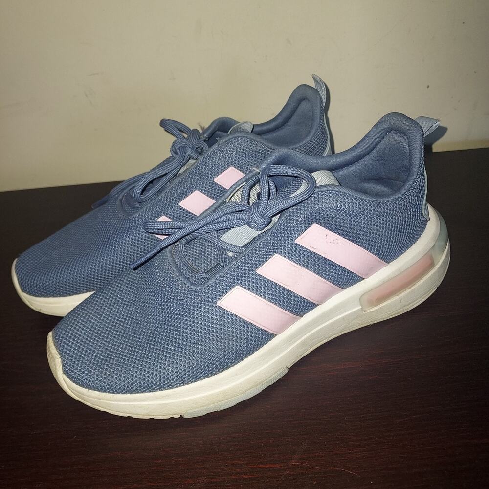 Adidas Women's Sneakers 6M Lace Up Racer T23 Running Lifestyle Shoes Blue Pink